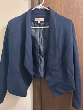Philosophy Navy Open-Front Draped Blazer